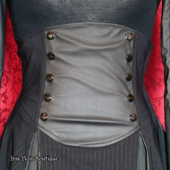 Lip Service Gangsta Pranksta Goth Steampunk High Waist Bustle Corset Skirt S - Picture 8 of 9